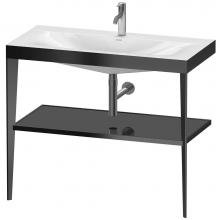 Duravit XV4716OB240 - Duravit XViu 39 3/8'' Console Sink in Matte Black and High Gloss Black Shelf