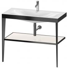 Duravit XV4716OB285 - Duravit XViu 39 3/8'' Console Sink in Matte Black and High Gloss White Shelf