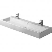 Duravit 0454120024 - Duravit Vero 47 1/4'' Rectangular Wall Mounted Sink in White with Two Sets of Single Fau