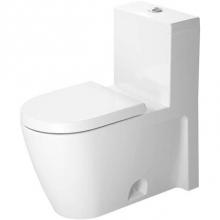 Duravit D1654700 - Duravit Starck 2 1.28 GPF Single Flush Elongated One Piece Toilet in White, Top Push Button Flush