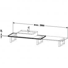 Duravit H2010C05252 - HD2 Variable Console, f. back to wa 24xVARx480mm, 1 cut out Euro