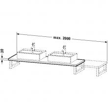 Duravit LC095C04949 - LC console variable, 2 cut-outs, 30x800x480mm, Graphite