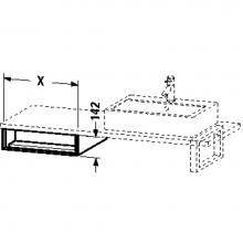 Duravit VE654606969 - Low cabinet f.Console         Vero 1 open compartment, 142x300x518