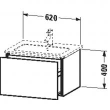 Duravit LC614008686 - Duravit L-Cube One Drawer Wall-Mount Vanity Unit Cappuccino
