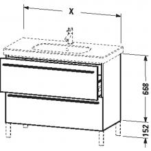 Duravit XL651607171 - Duravit X-Large Two Drawer Floorstanding Vanity Unit Mediterranean Oak