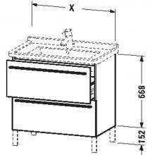 Duravit XL653502222 - Duravit X-Large Two Drawer Floorstanding Vanity Unit White