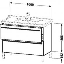 Duravit XL653705353 - Duravit X-Large Two Drawer Floorstanding Vanity Unit Chestnut Dark