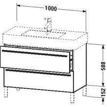 Duravit XL654401414 - X-Large vanity unit, Terra - 23 1/8''x39 3/8''x18 1/2'', 2 drawers