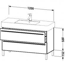Duravit XL654501414 - X-Large vanity unit, Terra - 23 1/8''x47 1/4''x18 1/2'', 2 drawers