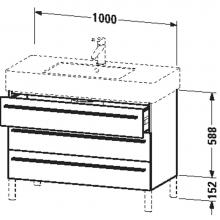 Duravit XL655401414 - X-Large vanity unit, Terra - 23 1/8''x39 3/8''x18 1/2'', 3 drawers