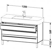 Duravit XL655501414 - X-Large vanity unit, Terra - 23 1/8''x47 1/4''x18 1/2'', 3 drawers