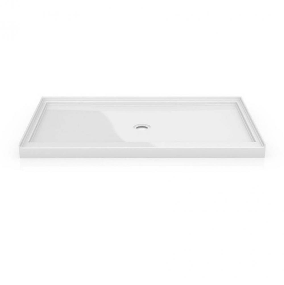 FLANGED BASE CENTER DRAIN/60x36/3-FLANGE/WHITE