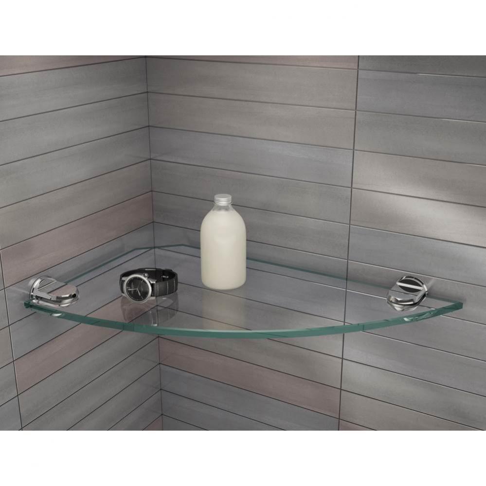 GLASS SHELF KIT WALL MOUNT - 17''/ROUND/CHROME