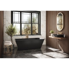 Fleurco BCA6829-33MG - ARIA CALANDO TUB/6829/MATTE BLK EXT/GLOSS BLK INT/BLK DRAIN