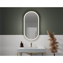 Fleurco MFMO2039-33 - MAGNA OBLONG FRAMED MIRROR 20'' W x 39'' H +DEFOG +LIGHT, BLACK