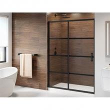 Fleurco LA48-33-43-79 - LATITUDE IN-LINE 48''W/79''H/8MM/MAT BLK/CLR/BLK STRIPE