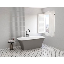 Fleurco BTLY6631-1819MG - ARIA STONE LYS TUB, 6631, WHITE GLOSS INT/GREY MAT EXT