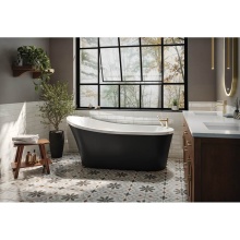 Fleurco BZMZ6730-1833MG - OPUS MEZZO TUB/6730/MAT BLK EXT/WHITE INT/WHITE DRAIN COVER