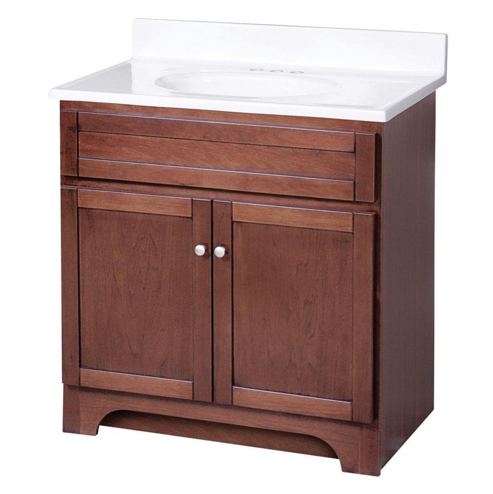 Columbia 30'' Cherry Combo Vanity with Marble Top