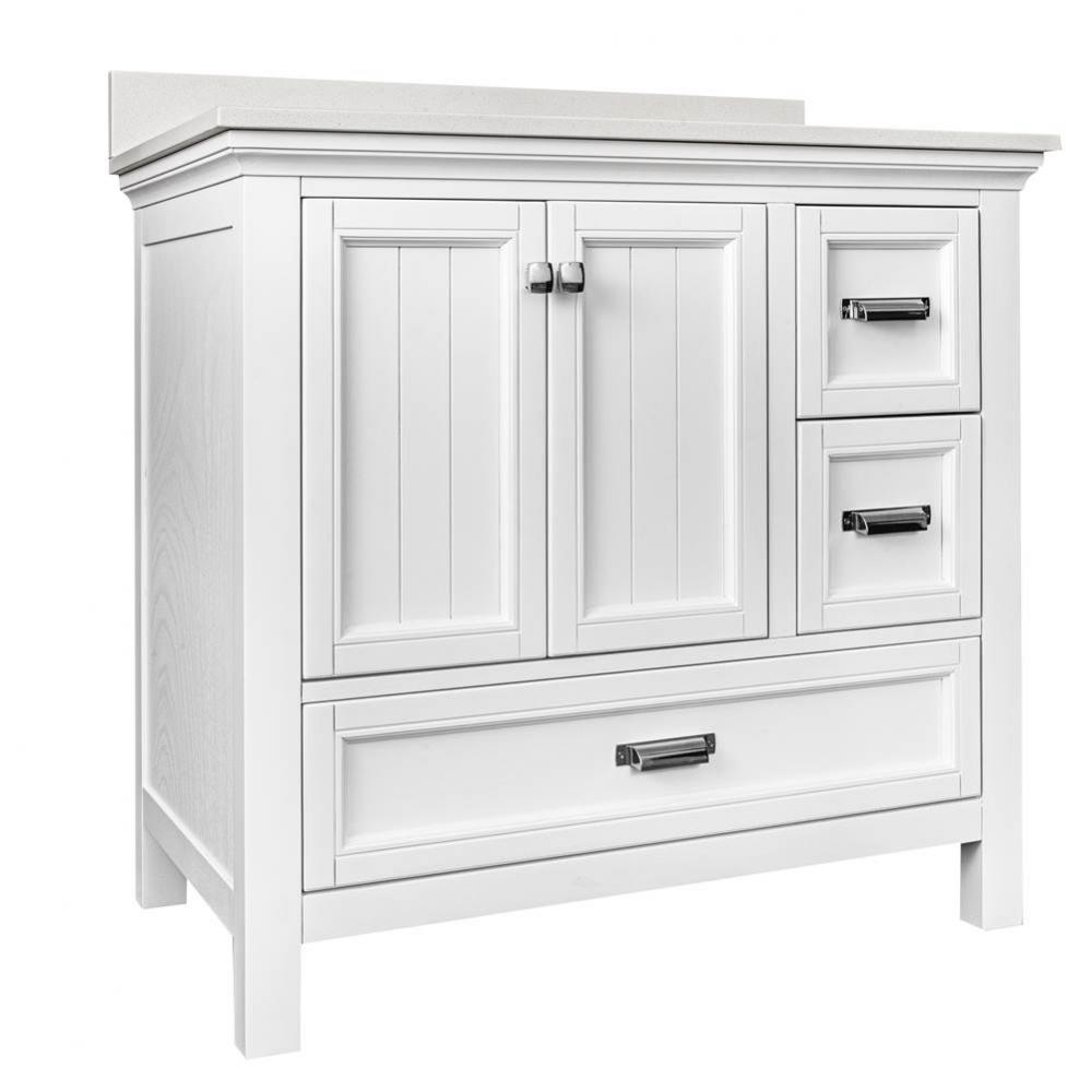 Brantley 37'' White Vanity with Black Galaxy Granite Top