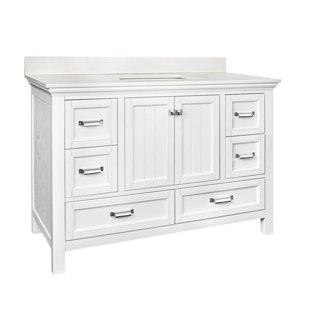 Brantley 49'' White Vanity with Black Galaxy Granite Top