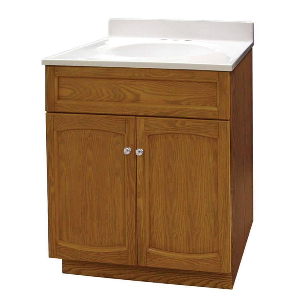 Heartland 24 inch oak vanity with cultured marble vanity