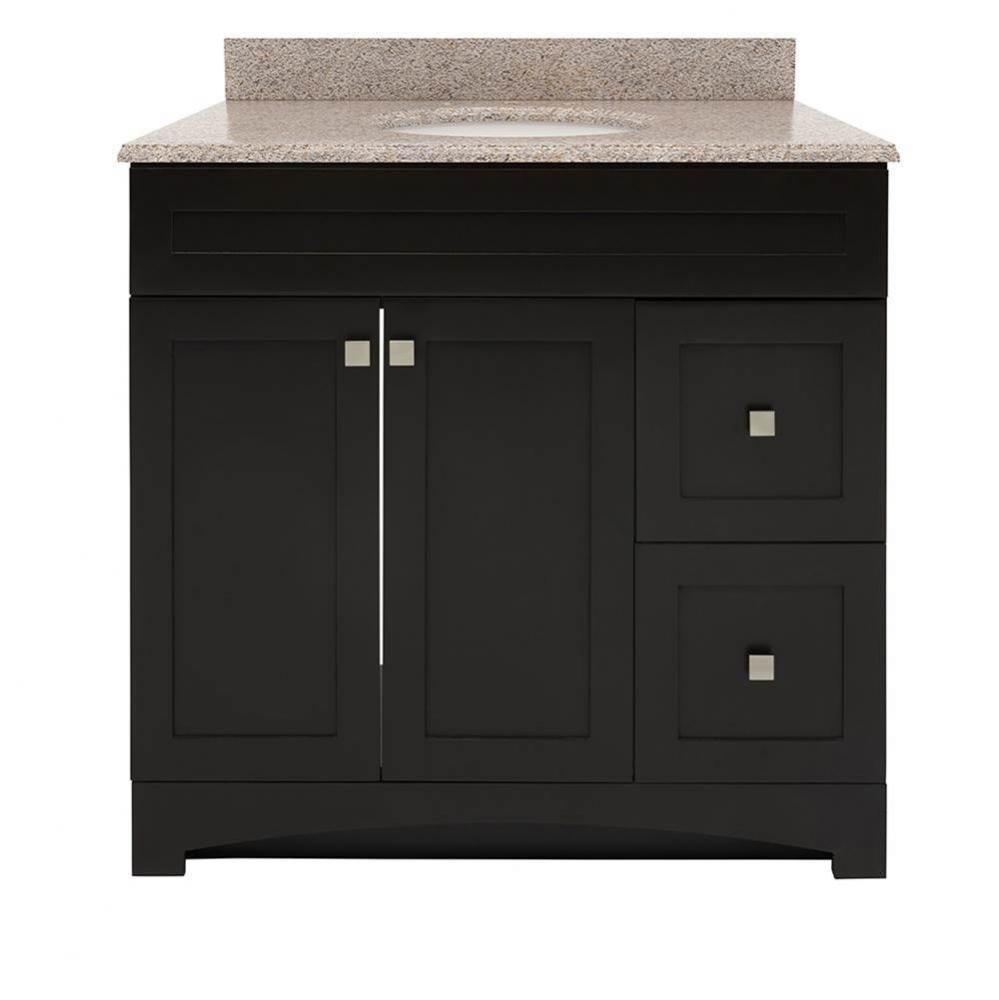 Monterrey 37'' Black Coffee Vanity with Mohave Beige Granite Top