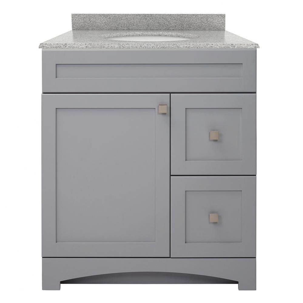 Monterrey 31'' Cool Grey Vanity with Rushmore Grey Granite Top
