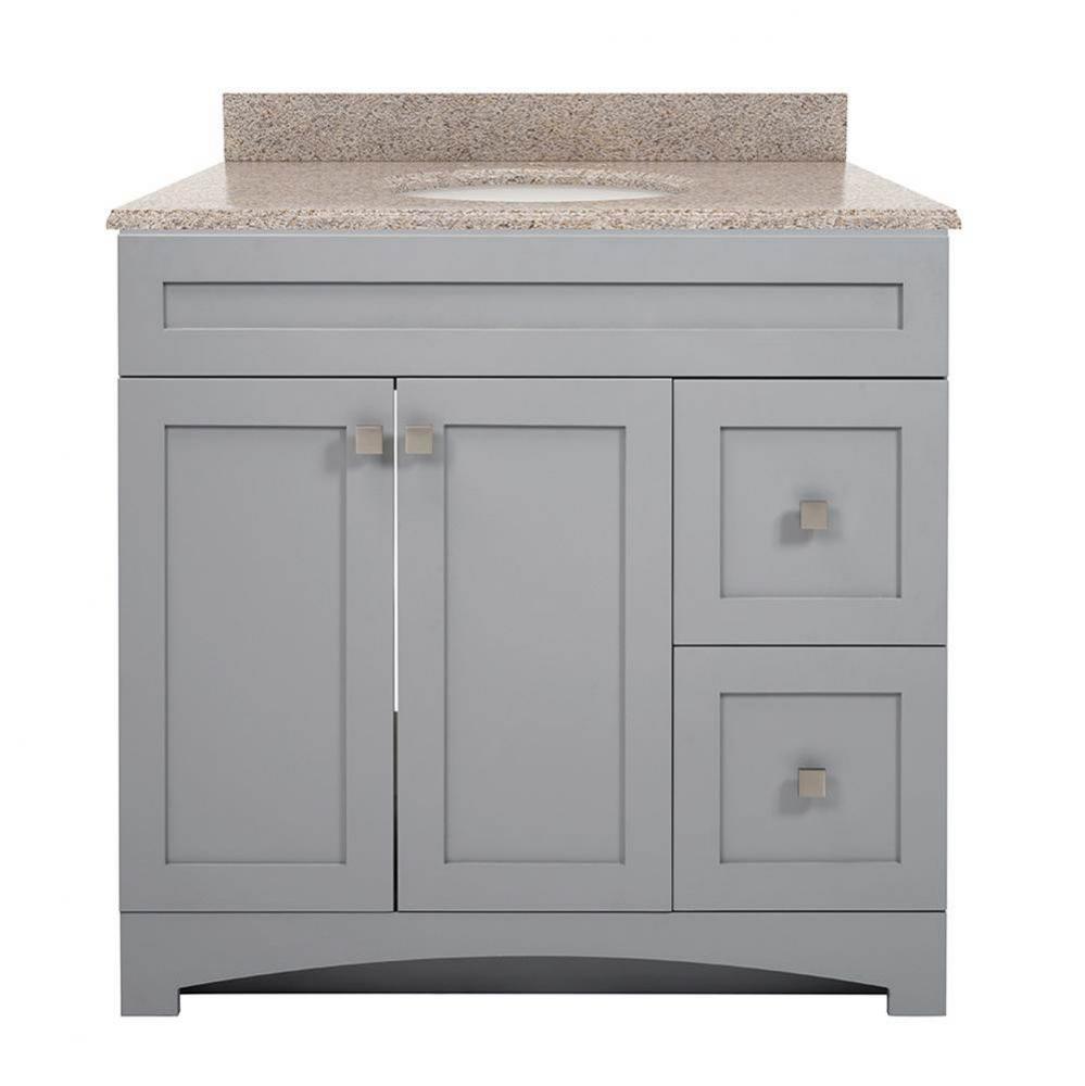 Monterrey 37'' Cool Grey Vanity with Mohave Beige Granite Top
