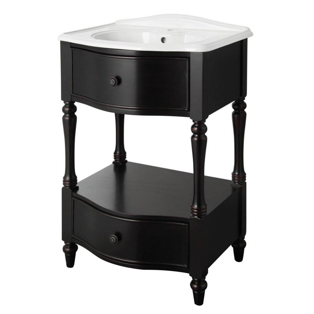 Nayla 24 inch pedestal bath vanity with vitreous china