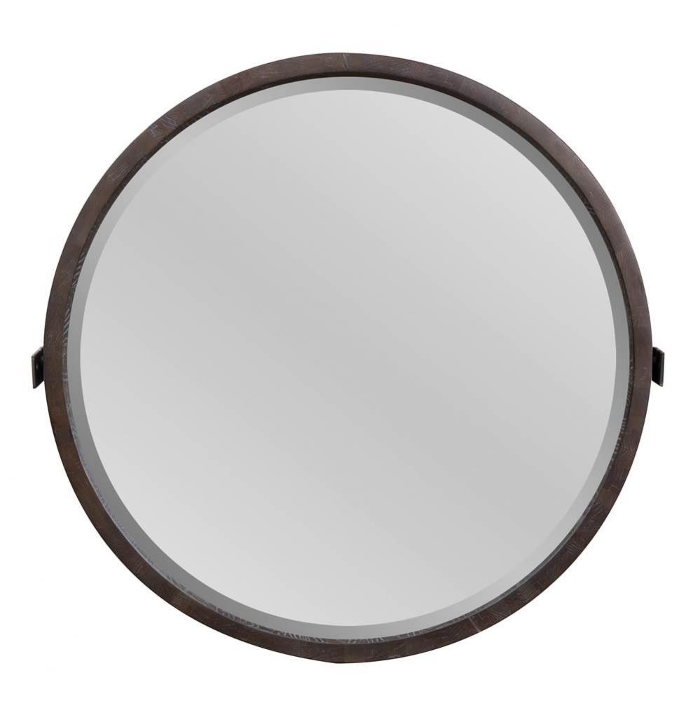 Dark Oak Round Framed