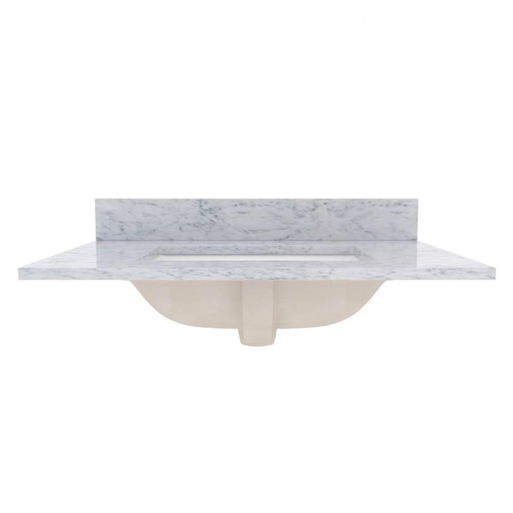 31'' Marble top, Carrara, Rectangular Bowl