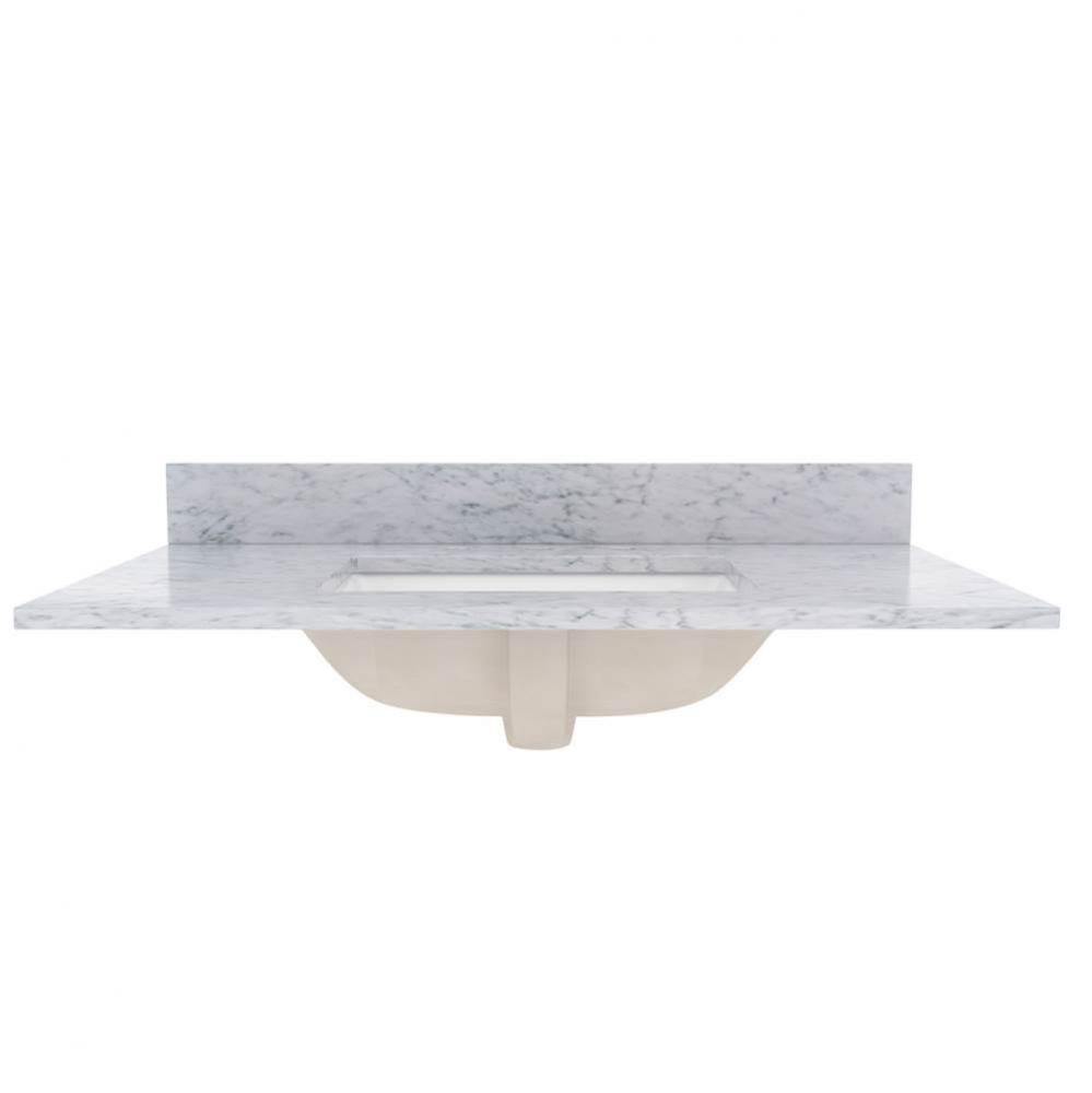 37'' Marble top, Carrara, Rectangular Bowl
