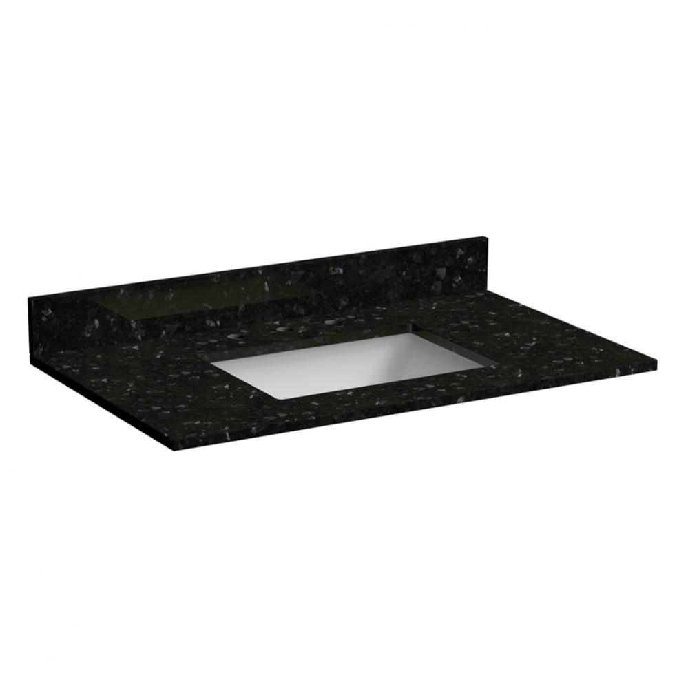 37'' Granite top, Emerald Pearl, Rectangular Bowl