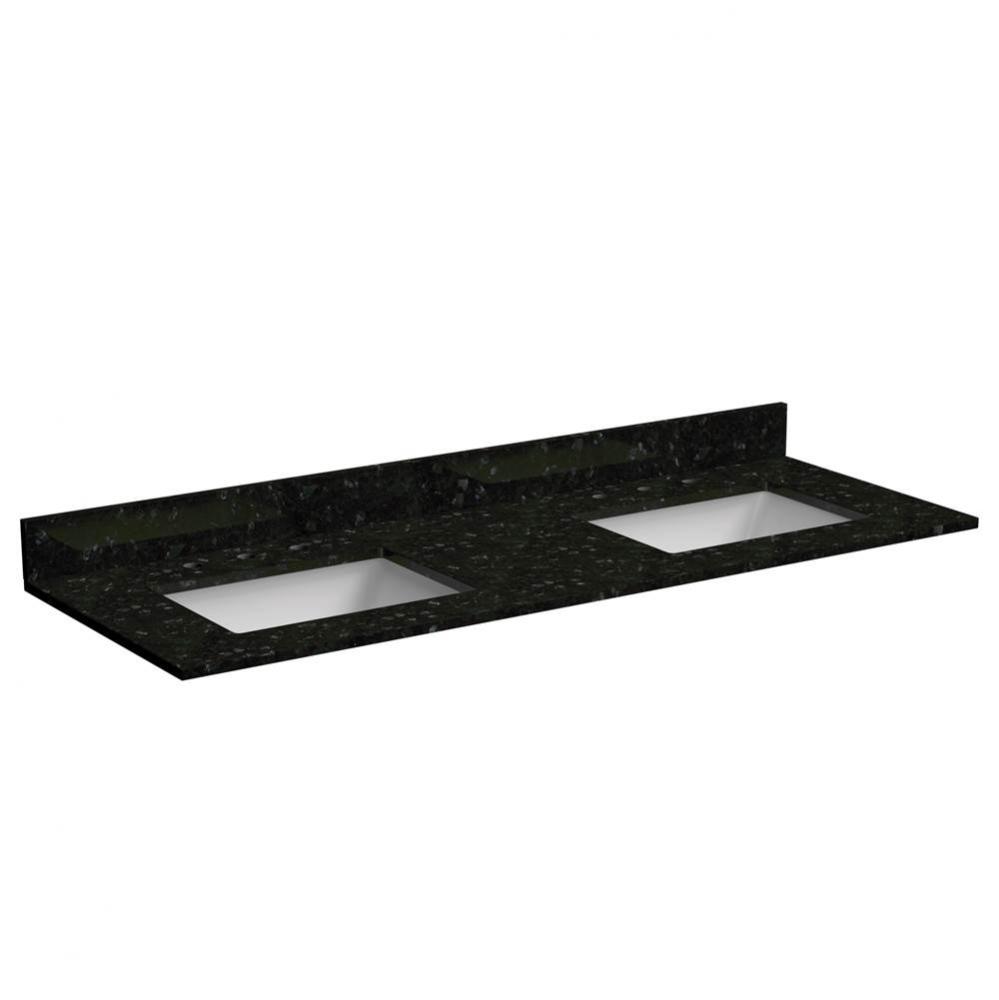 61'' Granite top, Emerald Pearl, Rectangular Bowl