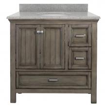 Foremost BAGVT3722D-RG - Brantley 37'' Distressed Grey Vanity with Rushmore Grey Granite Top