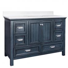 Foremost BABVT4922D-SWR - Brantley 49'' Harbor Blue Vanity with Silver Crystal White ES Top