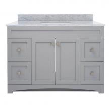 Foremost MXGVT4922-CWR - Monterrey 49'' Cool Grey Vanity with Carrara White Marble Top