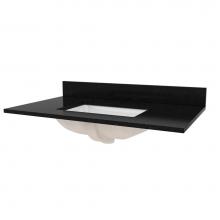 Foremost ST37228BGR - 37'' Black Galaxy Granite Top with White Rectangular Bowl