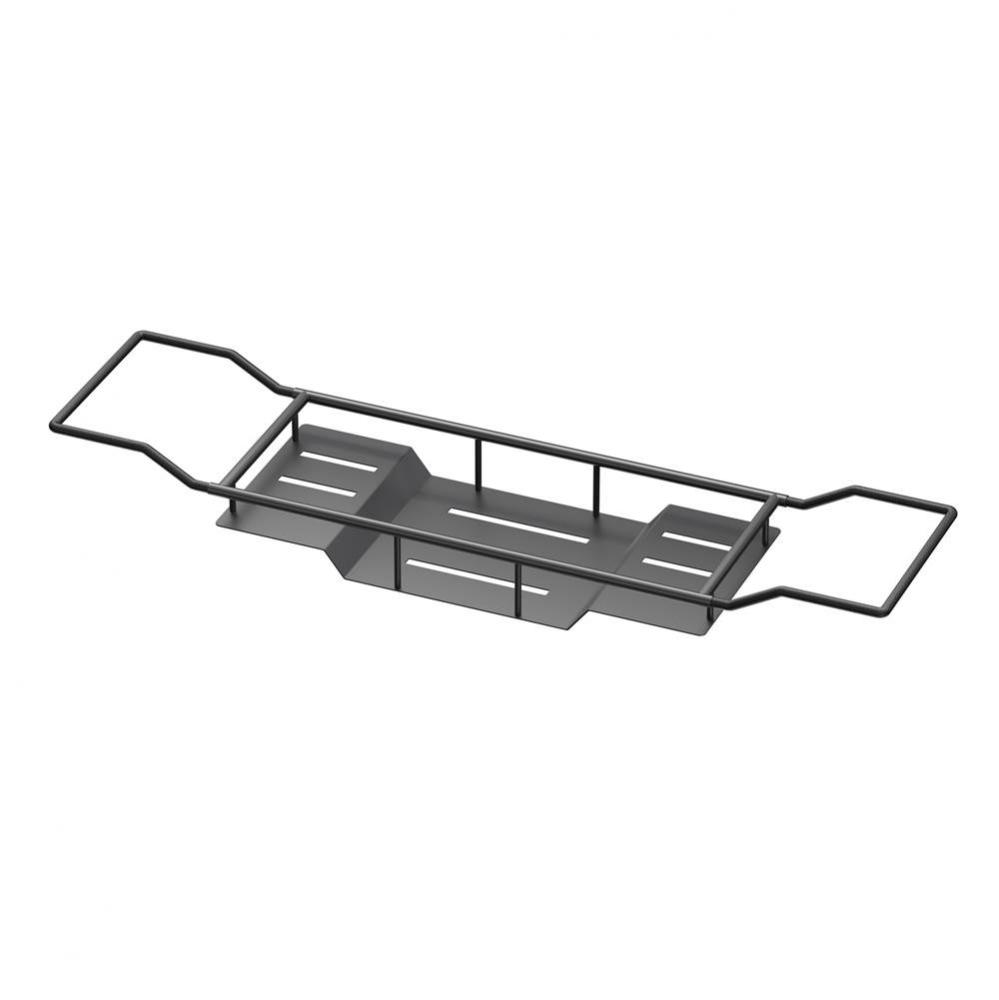 Modern Bath Tub Caddy, Adjustable, Matte Black