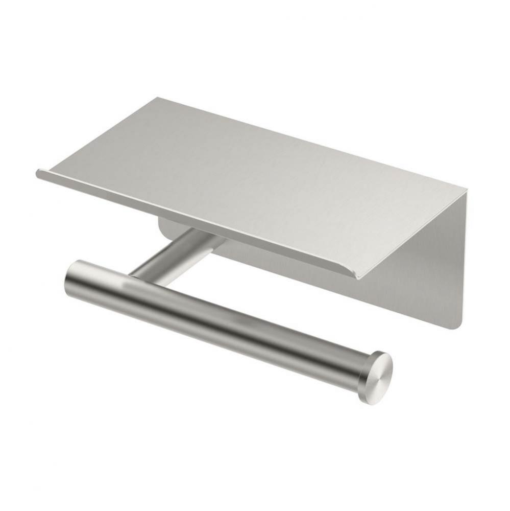 Latitude TP Holder w/ Mobile Shelf, Brushed Brass