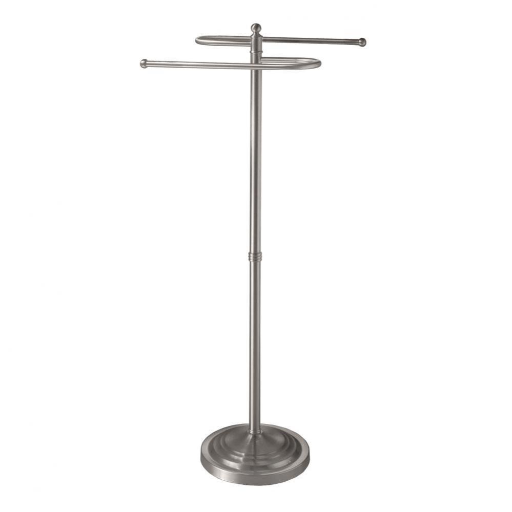 Floor S-Style Towel Stand, Satin Nickel