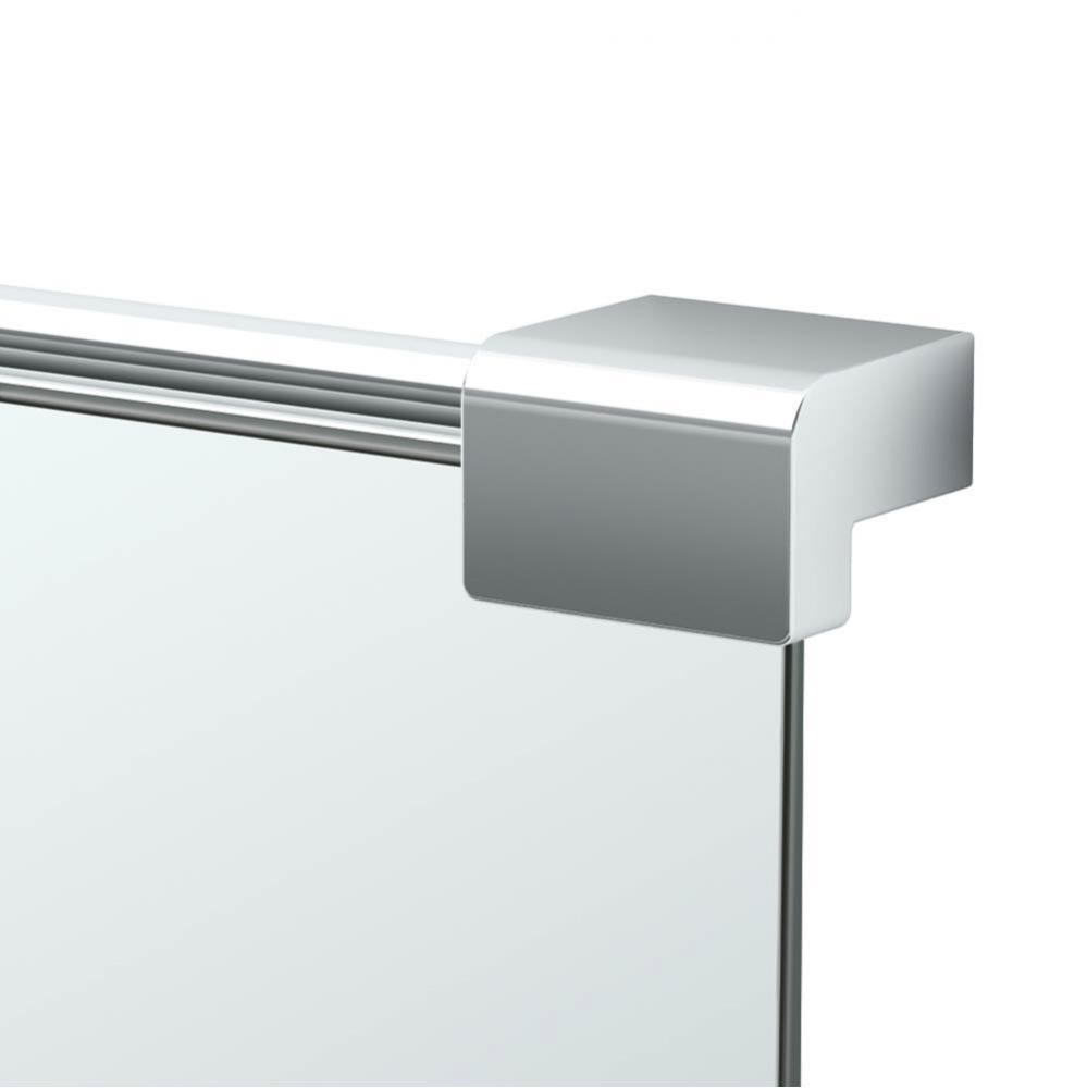 Fixed Mount 30''H Frameless Rectangle Décor Mirror Chrome