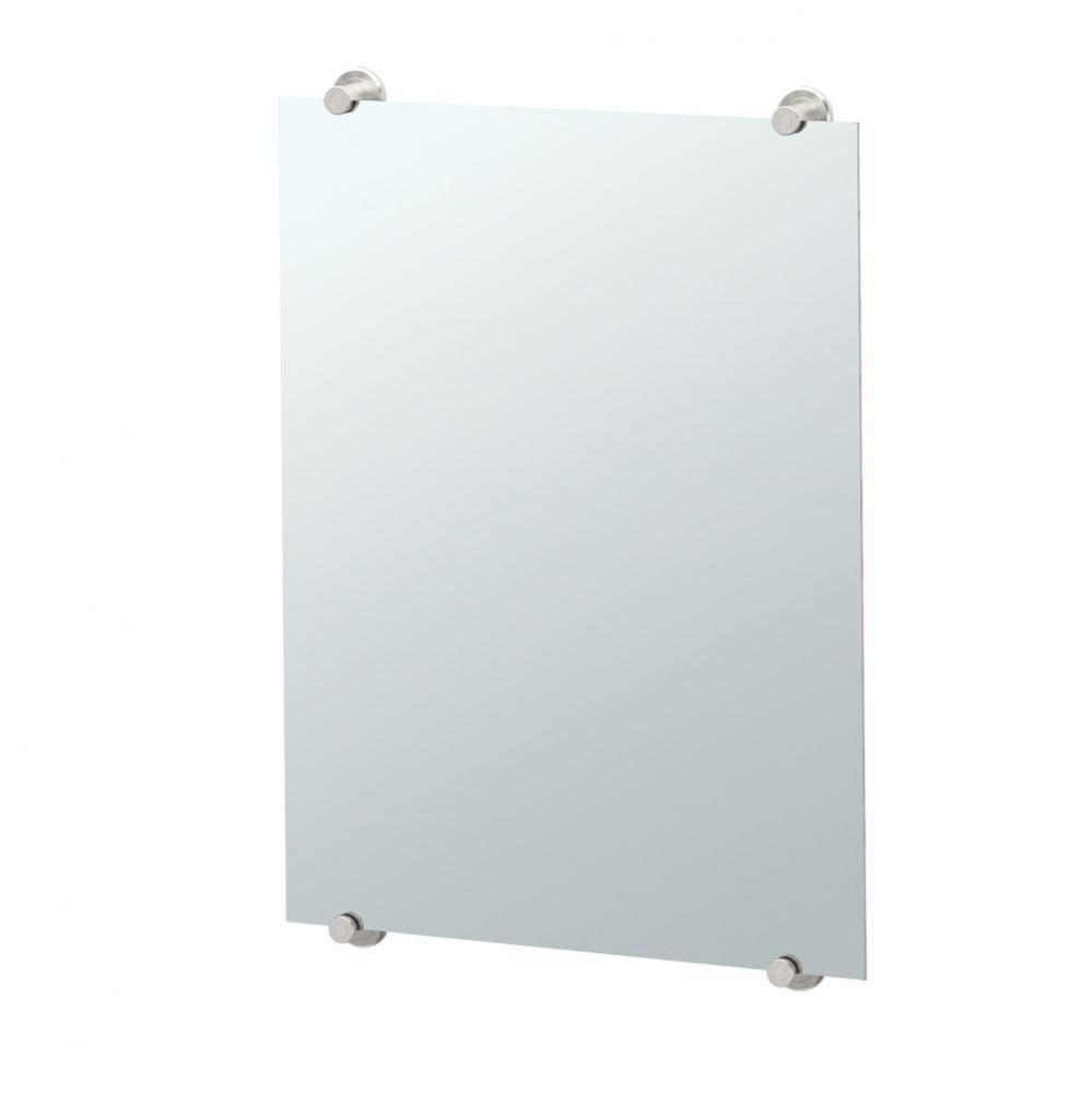 Latitude 30''H Frameless Fixed Mount Mirror, Satin Nickel