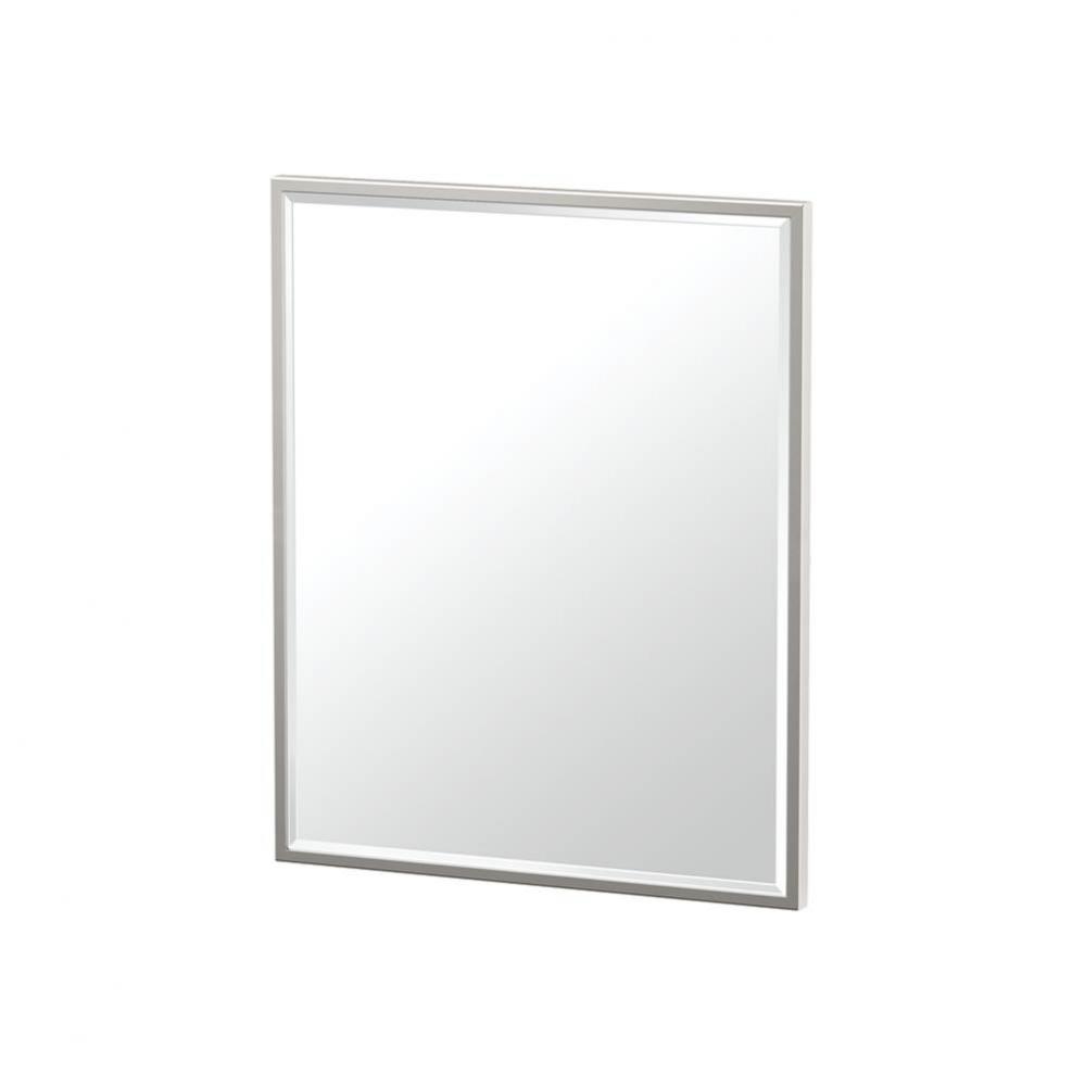Flush Mount EZ Hanging 25''H Framed Oval Mirror, Satin Nickel