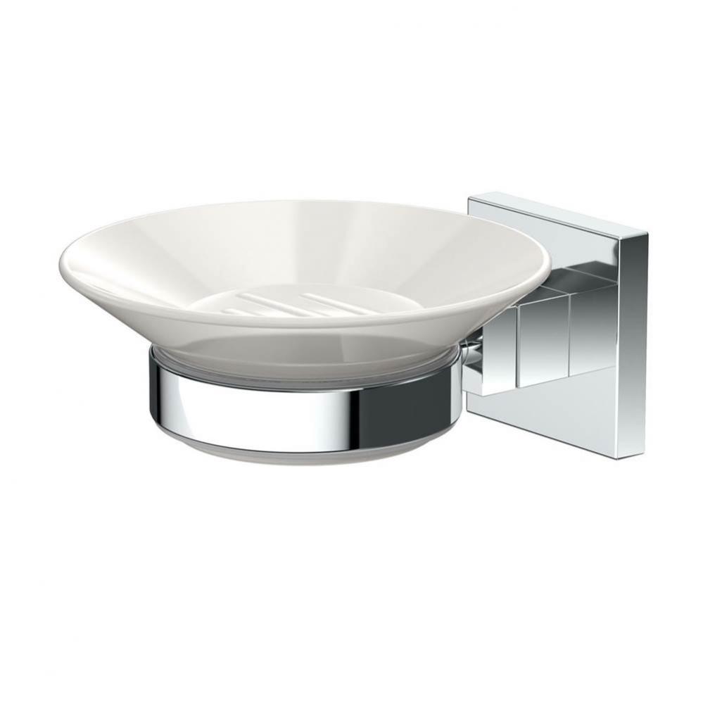 Elevate Porcelain Soap Dish, Chrome