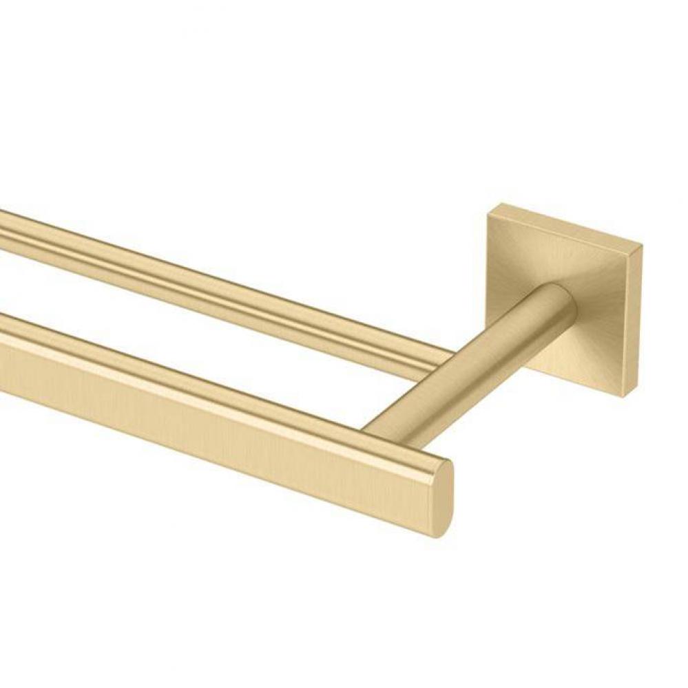 Elevate 24''L Double Towel Bar, Brushed Brass