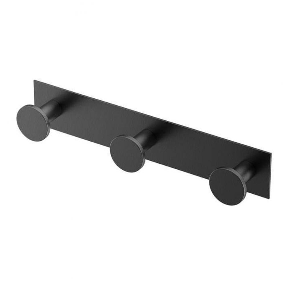 Glam All Modern Décor 11'' L Triple Robe Hook, Matte Black