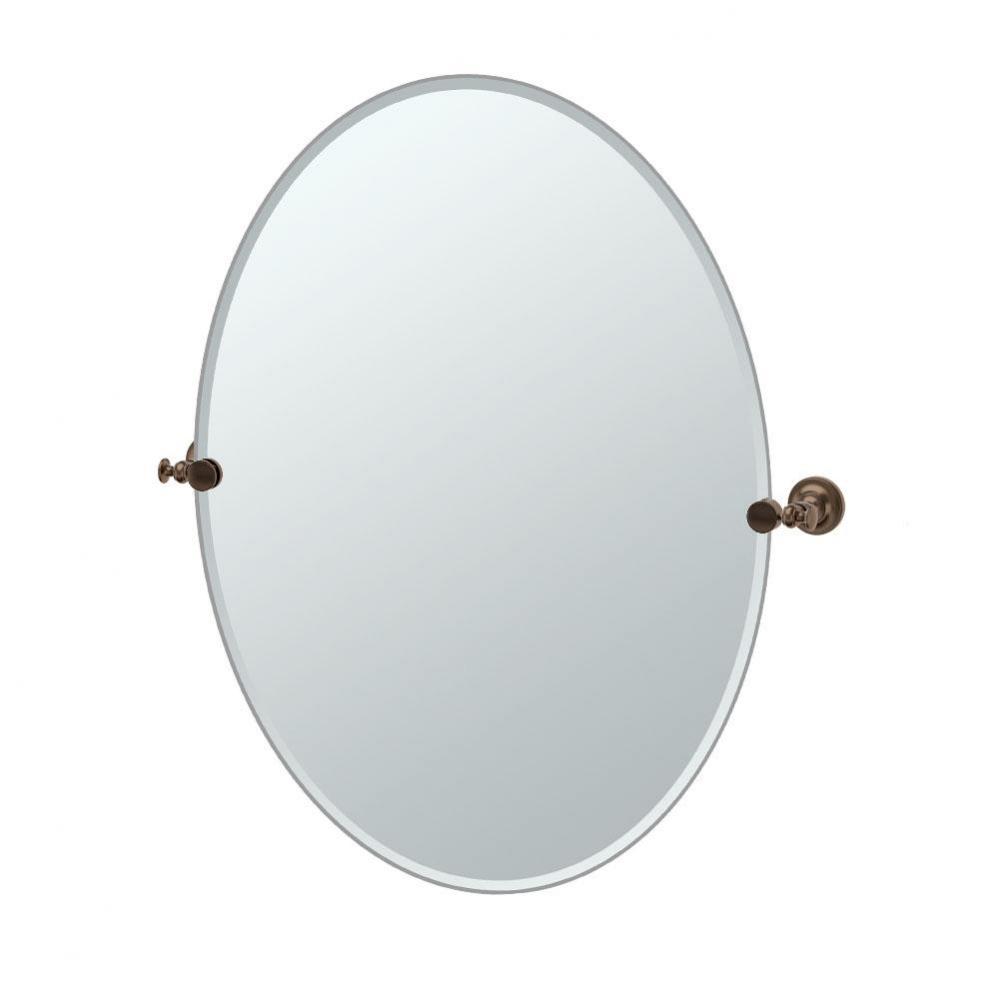 Tavern 32'' H Frameless Oval Mirror, Bronze