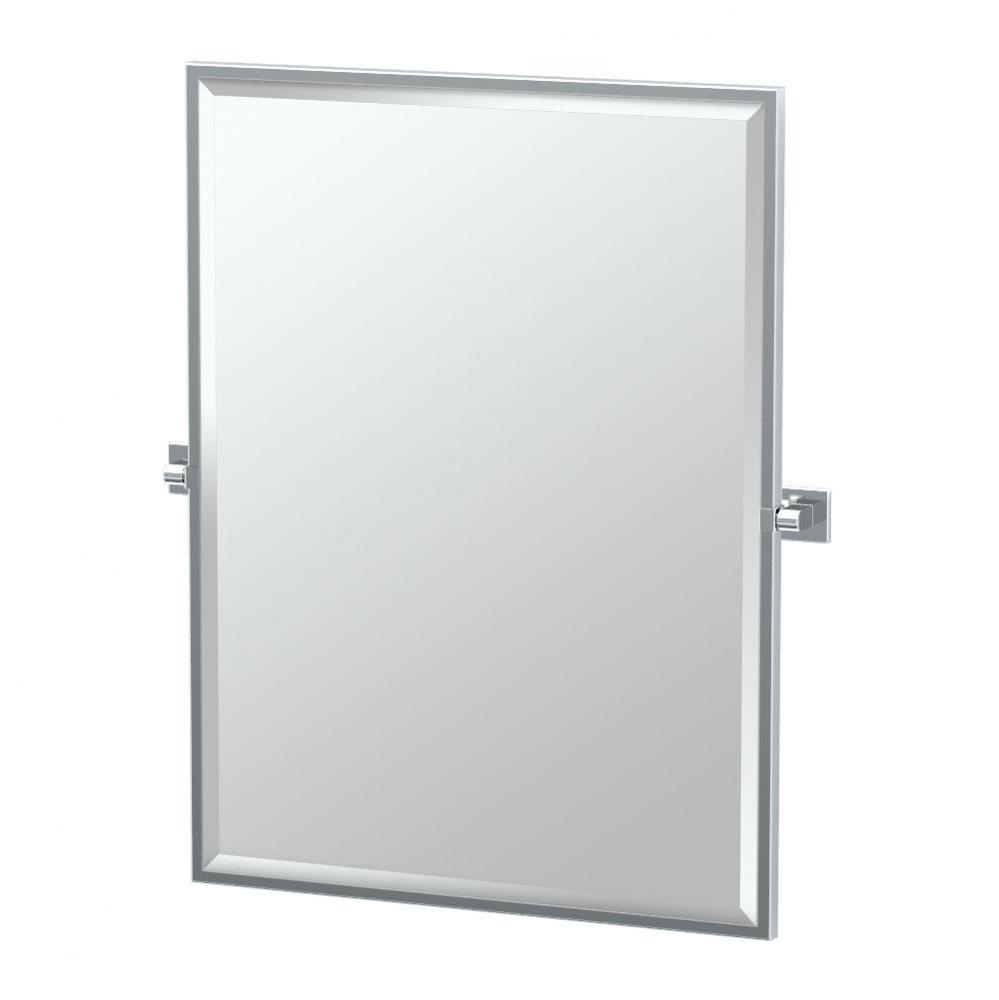 Elevate 32.5''H Framed Rectangle Mirror, Chrome